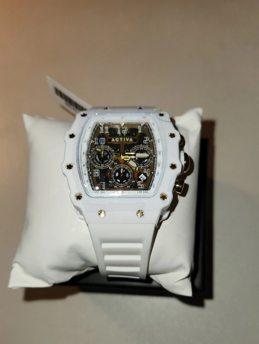 Activa White and Gold Chronograph Watch NWT